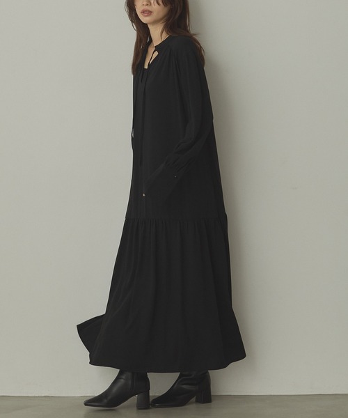 hunch（ハンチ）の「ジョーゼット柄 プリントワンピース（ワンピース・レディース・ベージュ系その他/ブラック/グレー系その他/ブラウン系その他・FREE）」の10枚目の写真