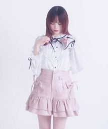 FickleBebe（フィクルベベ）の「フェイクレザーリボンスカート（スカート）」