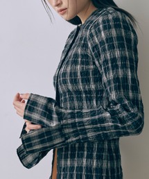 Smocked Check Blouse / スモッキングチェックブラウス