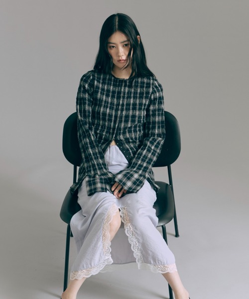 EN NEUME（エンノイム）の「Smocked Check Blouse（シャツ/ブラウス