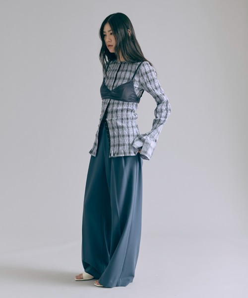 Smocked Check Blouse（シャツ/ブラウス）｜EN NEUME（エンノイム）の