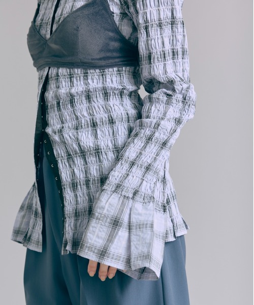 EN NEUME エンノイム　Smocked Check Blouse EN NEUME（エンノイム）の「Smocked Check Blouse（シャツ