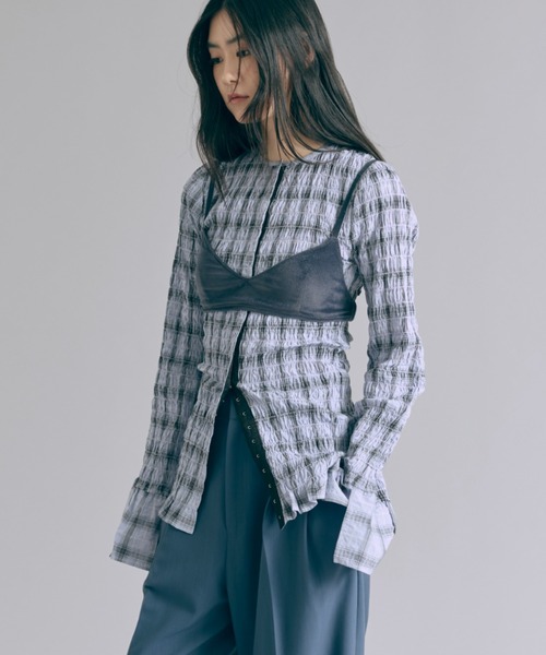 トップス en neume Smocked Check Blouse EN NEUME（エンノイム）の「Smocked Check Blouse（シャツ/ブラウス