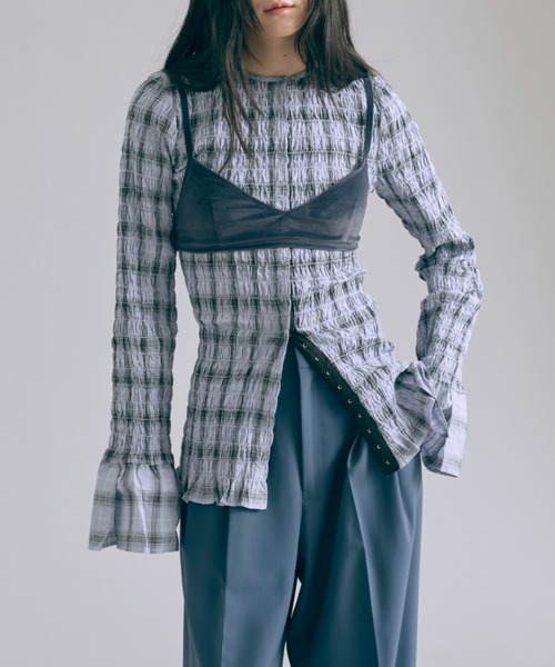 EN NEUME エンノイム　Smocked Check Blouse EN NEUME（エンノイム）の「Smocked Check Blouse（シャツ