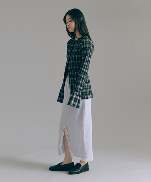 Smocked Check Blouse（シャツ/ブラウス）｜EN NEUME（エンノイム）の
