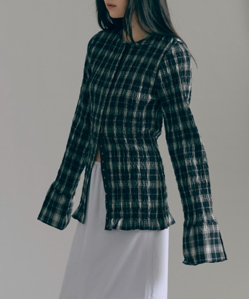 トップス en neume Smocked Check Blouse EN NEUME（エンノイム）の「Smocked Check Blouse（シャツ/ブラウス