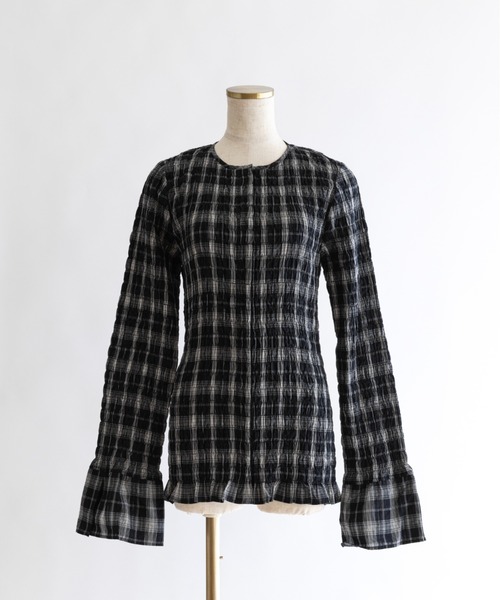EN NEUME エンノイム　Smocked Check Blouse Smocked Check Blouse（シャツ/ブラウス）｜EN NEUME（エンノイム）の