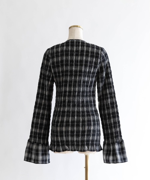 EN NEUME エンノイム　Smocked Check Blouse Smocked Check Blouse（シャツ/ブラウス）｜EN NEUME（エンノイム）の