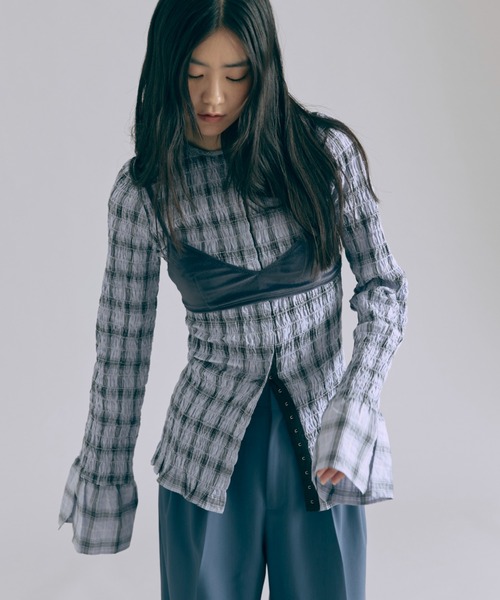 EN NEUME エンノイム　Smocked Check Blouse EN NEUME（エンノイム）の「Smocked Check Blouse（シャツ