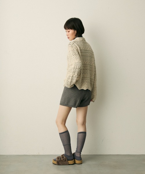 full/fill.(フルフィル)の「mix pattern knit shirt cardigan / ミックスパターンニットシャツカーディガン(ニット/セーター・レディース・アイボリー/ネイビー・FREE)」の14枚目の写真