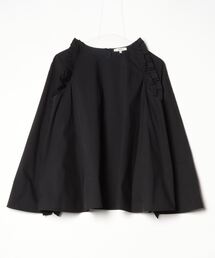 yori ヨリ　ブラック　ブラウス　シャツ 二子玉) yori ヨリ ティアードストレッチブラウス 定価26,400円 YR21