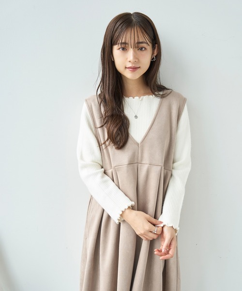 mil（ミル）の「前後2way スウェードライク タックプリーツジャンスカ【585111】（ワンピース・レディース・ブラウン/モカ・FREE/XS/S）」の21枚目の写真