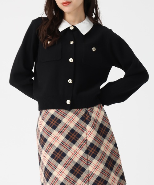 31 Sons de mode（トランテアン　ソン　ドゥ　モード）の「2025秋冬新作 襟付きポケットカーディガン（カーディガン/ボレロ・レディース・ブラック/レッド/ホワイト/グレー・ﾌﾘ-）」の22枚目の写真