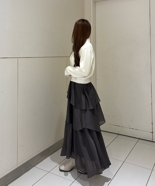 31 Sons de mode（トランテアン　ソン　ドゥ　モード）の「2025秋冬新作 襟付きポケットカーディガン（カーディガン/ボレロ・レディース・ブラック/レッド/ホワイト/グレー・ﾌﾘ-）」の6枚目の写真