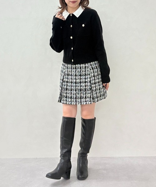 31 Sons de mode（トランテアン　ソン　ドゥ　モード）の「2025秋冬新作 襟付きポケットカーディガン（カーディガン/ボレロ・レディース・ブラック/レッド/ホワイト/グレー・ﾌﾘ-）」の17枚目の写真