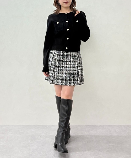 31 Sons de mode（トランテアン　ソン　ドゥ　モード）の「2025秋冬新作 襟付きポケットカーディガン（カーディガン/ボレロ・レディース・ブラック/レッド/ホワイト/グレー・ﾌﾘ-）」の16枚目の写真