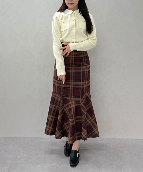 31 Sons de mode（トランテアン　ソン　ドゥ　モード）の「2025秋冬新作 襟付きポケットカーディガン（カーディガン/ボレロ・レディース・ブラック/レッド/ホワイト/グレー・ﾌﾘ-）」の20枚目の写真