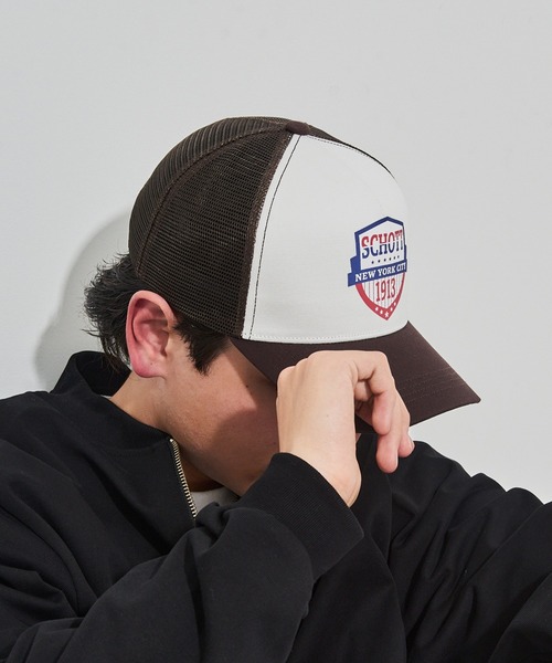 schott(ショット)の「【SCHOTT】ショット MESH CAP メッシュキャップ ヴィンテージUSAロゴ アメリカンテイスト SC147 CBS(キャップ・メンズ・ブラック/ホワイト/ブラウン・FREE)」の22枚目の写真