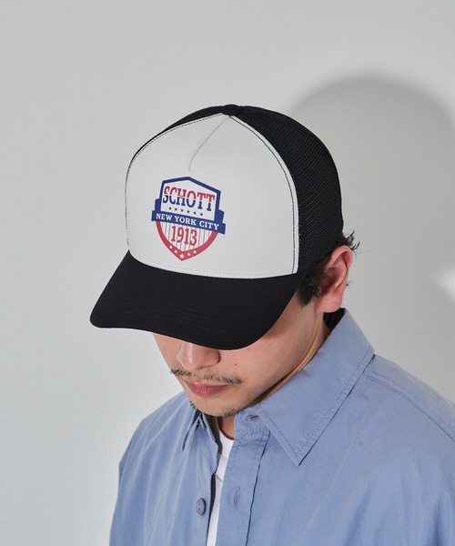 schott(ショット)の「【SCHOTT】ショット MESH CAP メッシュキャップ ヴィンテージUSAロゴ アメリカンテイスト SC147 CBS(キャップ・メンズ・ブラック/ホワイト/ブラウン・FREE)」の10枚目の写真