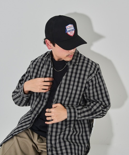 schott(ショット)の「【SCHOTT】ショット MESH CAP メッシュキャップ ヴィンテージUSAロゴ アメリカンテイスト SC147 CBS(キャップ・メンズ・ブラック/ホワイト/ブラウン・FREE)」の6枚目の写真