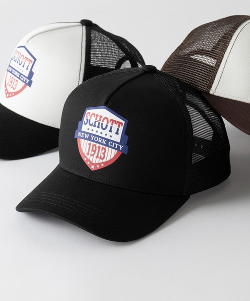 schott(ショット)の「【SCHOTT】ショット MESH CAP メッシュキャップ ヴィンテージUSAロゴ アメリカンテイスト SC147 CBS(キャップ・メンズ・ブラック/ホワイト/ブラウン・FREE)」の8枚目の写真