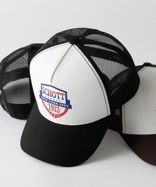 schott(ショット)の「【SCHOTT】ショット MESH CAP メッシュキャップ ヴィンテージUSAロゴ アメリカンテイスト SC147 CBS(キャップ・メンズ・ブラック/ホワイト/ブラウン・FREE)」の15枚目の写真