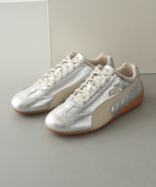 【極美品】PUMA スピードキャット ホワイトスニーカー 24cm シルバー セール】【PUMA】SPEEDCAT SILVER WNS スピードキャット シルバー