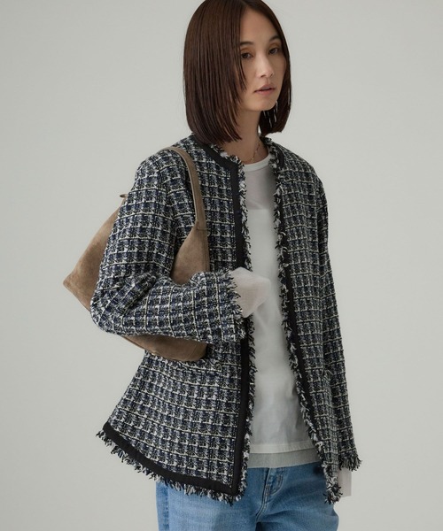 BABYLONE（バビロン）の「【柳橋唯さんコラボアイテム】ツイードジャケット（その他アウター・レディース・ブラック/ブルー・フリー）」の3枚目の写真