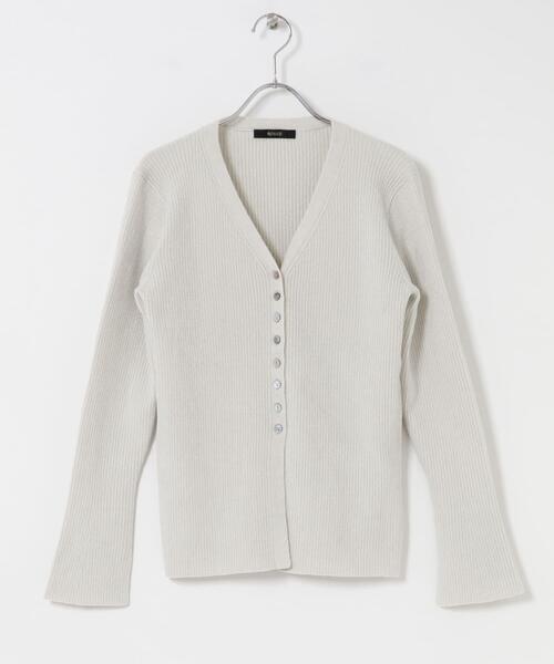 URBAN RESEARCH ROSSO WOMEN(アーバンリサーチ ロッソ)の「モールVネックニットカーディガン(カーディガン/ボレロ・レディース・ブラック/ブルー/オフホワイト・FREE)」の6枚目の写真