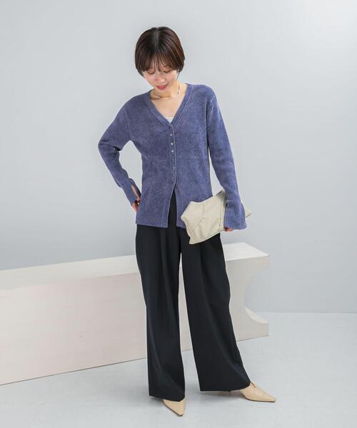 URBAN RESEARCH ROSSO WOMEN(アーバンリサーチ ロッソ)の「モールVネックニットカーディガン(カーディガン/ボレロ・レディース・ブラック/ブルー/オフホワイト・FREE)」の10枚目の写真