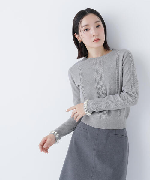 セール】◇【白宮みずほさんコラボカラー：グレー】パールブレスレット