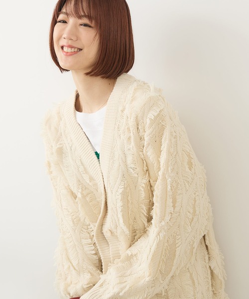 fort point（フォーポイント）の「【C-FORT POINT/フォートポイント】フリンジニットカーディガン（カーディガン/ボレロ・レディース・ダークブラウン/アイボリー/マスタード/チャコールグレー・FREE）」の18枚目の写真