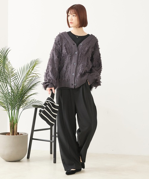 fort point（フォーポイント）の「【C-FORT POINT/フォートポイント】フリンジニットカーディガン（カーディガン/ボレロ・レディース・ダークブラウン/アイボリー/マスタード/チャコールグレー・FREE）」の19枚目の写真