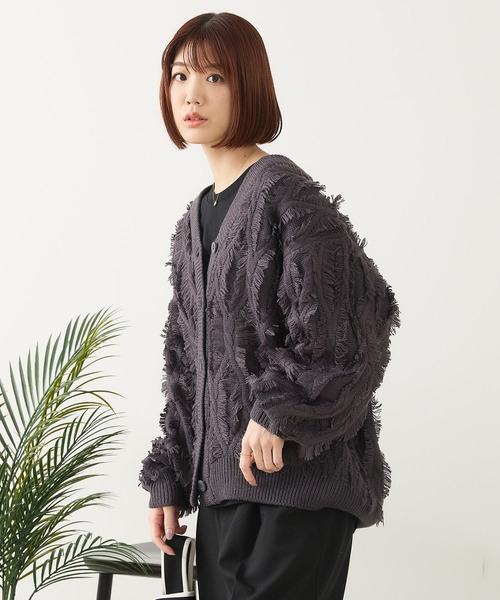 fort point（フォーポイント）の「【C-FORT POINT/フォートポイント】フリンジニットカーディガン（カーディガン/ボレロ・レディース・ダークブラウン/アイボリー/マスタード/チャコールグレー・FREE）」の22枚目の写真