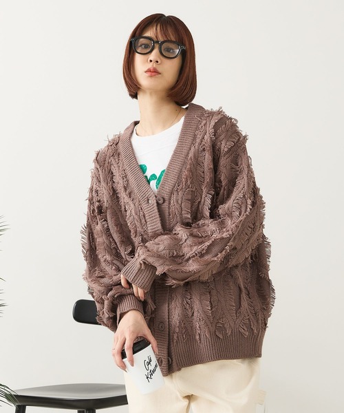 fort point（フォーポイント）の「【C-FORT POINT/フォートポイント】フリンジニットカーディガン（カーディガン/ボレロ・レディース・ダークブラウン/アイボリー/マスタード/チャコールグレー・FREE）」の15枚目の写真