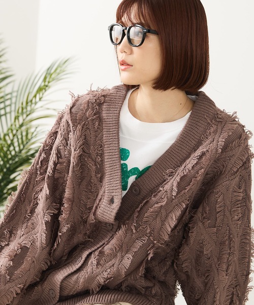 fort point（フォーポイント）の「【C-FORT POINT/フォートポイント】フリンジニットカーディガン（カーディガン/ボレロ・レディース・ダークブラウン/アイボリー/マスタード/チャコールグレー・FREE）」の17枚目の写真