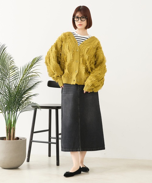 fort point（フォーポイント）の「【C-FORT POINT/フォートポイント】フリンジニットカーディガン（カーディガン/ボレロ・レディース・ダークブラウン/アイボリー/マスタード/チャコールグレー・FREE）」の7枚目の写真