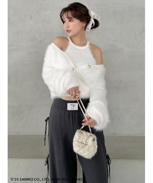 SNIDEL(スナイデル)の「シャギーアンサンブル(ニット/セーター・レディース・ライトピンク/オフホワイト/イエロー・F)」の9枚目の写真