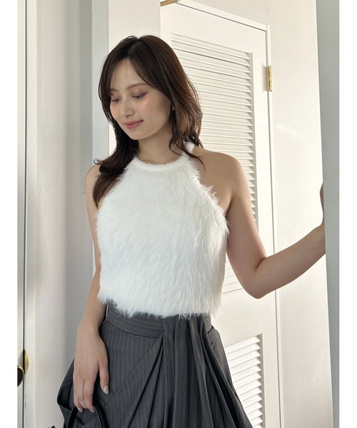 SNIDEL(スナイデル)の「シャギーアンサンブル(ニット/セーター・レディース・ライトピンク/オフホワイト/イエロー・F)」の13枚目の写真