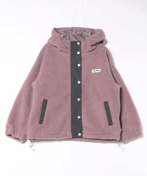 CONVERSE(コンバース)の「【CONVERSE/コンバース】ボア 切り替え フードジャケット(ブルゾン・レディース・ライトブラウン/アイボリー/ピンク/ブラック・LARGE/MEDIUM)」の2枚目の写真