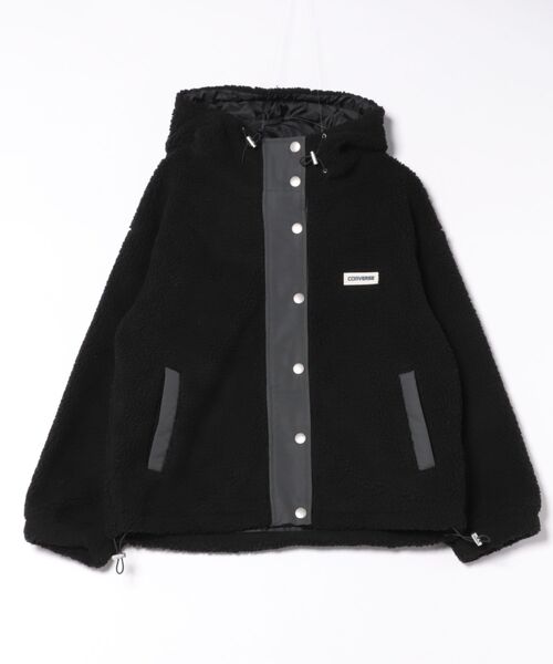 CONVERSE(コンバース)の「【CONVERSE/コンバース】ボア 切り替え フードジャケット(ブルゾン・レディース・ライトブラウン/アイボリー/ピンク/ブラック・LARGE/MEDIUM)」の3枚目の写真