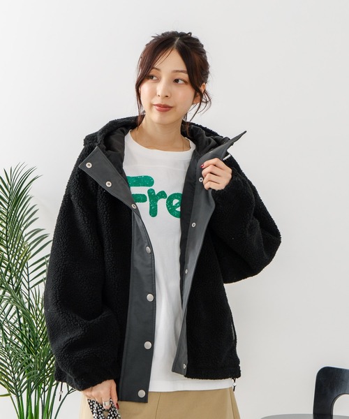 セール】【CONVERSE/コンバース】ボア 切り替え フードジャケット