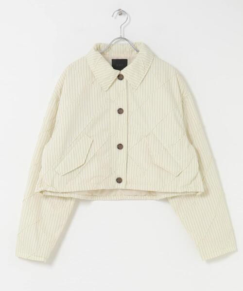 KBF（ケイビーエフ）の「キルティングシャツブルゾン（ダウンジャケット/コート・レディース・アイボリー/ネイビー・ONE）」の10枚目の写真