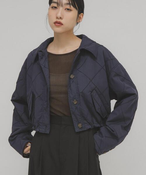 KBF（ケイビーエフ）の「キルティングシャツブルゾン（ダウンジャケット/コート・レディース・アイボリー/ネイビー・ONE）」の16枚目の写真