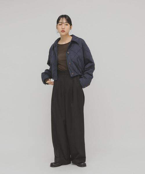 KBF（ケイビーエフ）の「キルティングシャツブルゾン（ダウンジャケット/コート・レディース・アイボリー/ネイビー・ONE）」の17枚目の写真