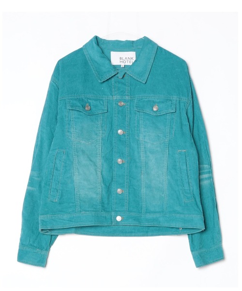 BLANK HOTEL（ブランクホテル）の「Blasted Corduroy Trucker Jacket / ブラスト加工コーデュロイトラッカージャケット【セットアップ対応可能】（ブルゾン・メンズ・ブラウン/ターコイズブルー/ブラック・L/M/S）」の3枚目の写真