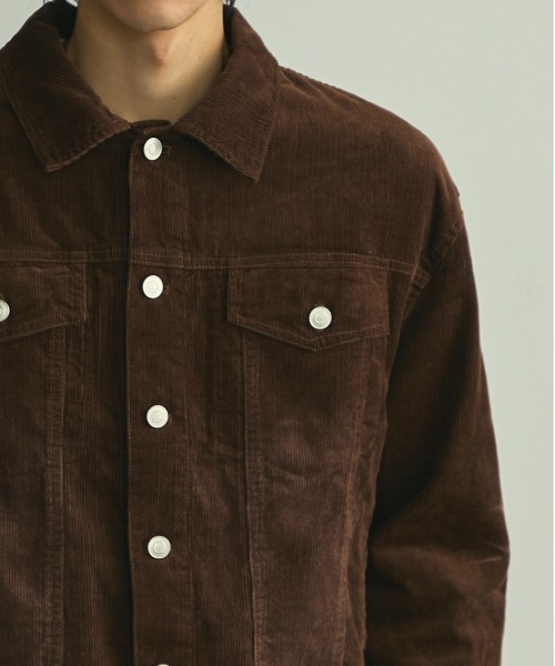 BLANK HOTEL（ブランクホテル）の「Blasted Corduroy Trucker Jacket / ブラスト加工コーデュロイトラッカージャケット【セットアップ対応可能】（ブルゾン・メンズ・ブラウン/ターコイズブルー/ブラック・L/M/S）」の15枚目の写真