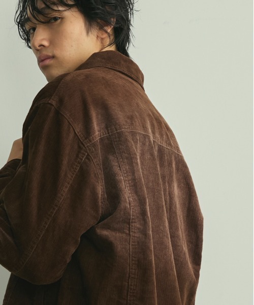 BLANK HOTEL（ブランクホテル）の「Blasted Corduroy Trucker Jacket / ブラスト加工コーデュロイトラッカージャケット【セットアップ対応可能】（ブルゾン・メンズ・ブラウン/ターコイズブルー/ブラック・L/M/S）」の14枚目の写真