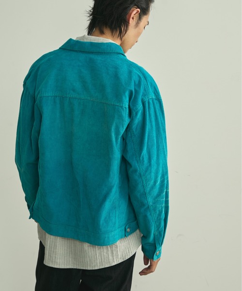 BLANK HOTEL（ブランクホテル）の「Blasted Corduroy Trucker Jacket / ブラスト加工コーデュロイトラッカージャケット【セットアップ対応可能】（ブルゾン・メンズ・ブラウン/ターコイズブルー/ブラック・L/M/S）」の20枚目の写真