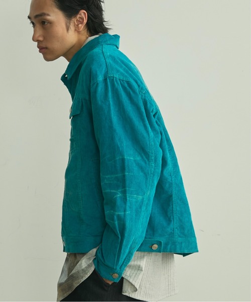 BLANK HOTEL（ブランクホテル）の「Blasted Corduroy Trucker Jacket / ブラスト加工コーデュロイトラッカージャケット【セットアップ対応可能】（ブルゾン・メンズ・ブラウン/ターコイズブルー/ブラック・L/M/S）」の22枚目の写真